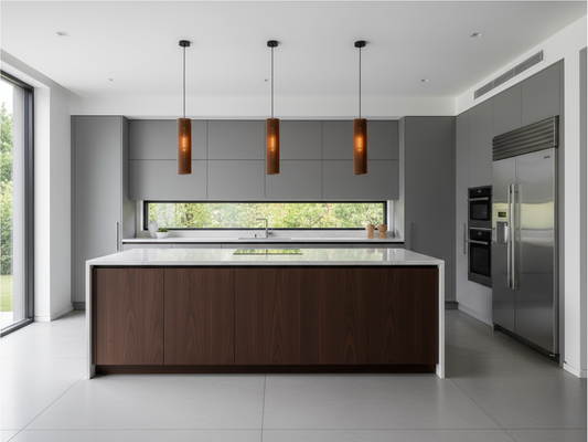 Lyse – Smal pendellampe i bjørkefiner | Jarl Design