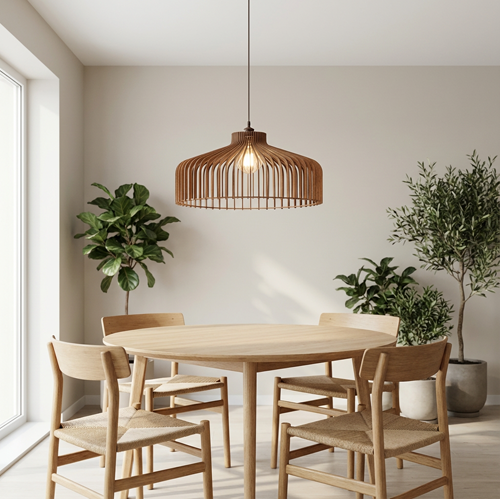 Nova – Skulpturell pendellampe i tre | Jarl Design